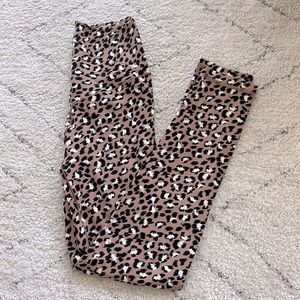 Aerie “Play” Leopard Print Crossover Leggings